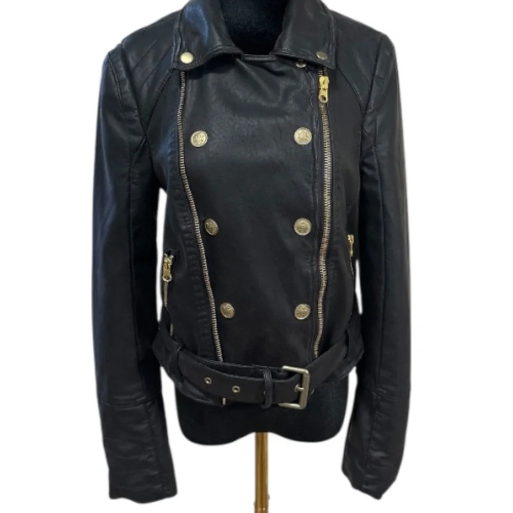 Free People We The Free Vegan Leather Moto Jacket | Size S - Picture 13 of 13